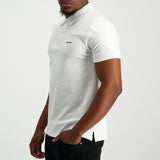 MENS ZAFF WHITE STRETCH PIQUE GOLFER (CORE)