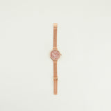 Ciarra Rose Gold Mesh Watch.Chronograph Detail.
