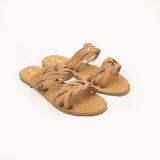 Weave Leather Push In Sandal.