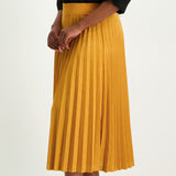 Mustard Pleated Skirt