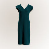 Teal V-Neck Dress