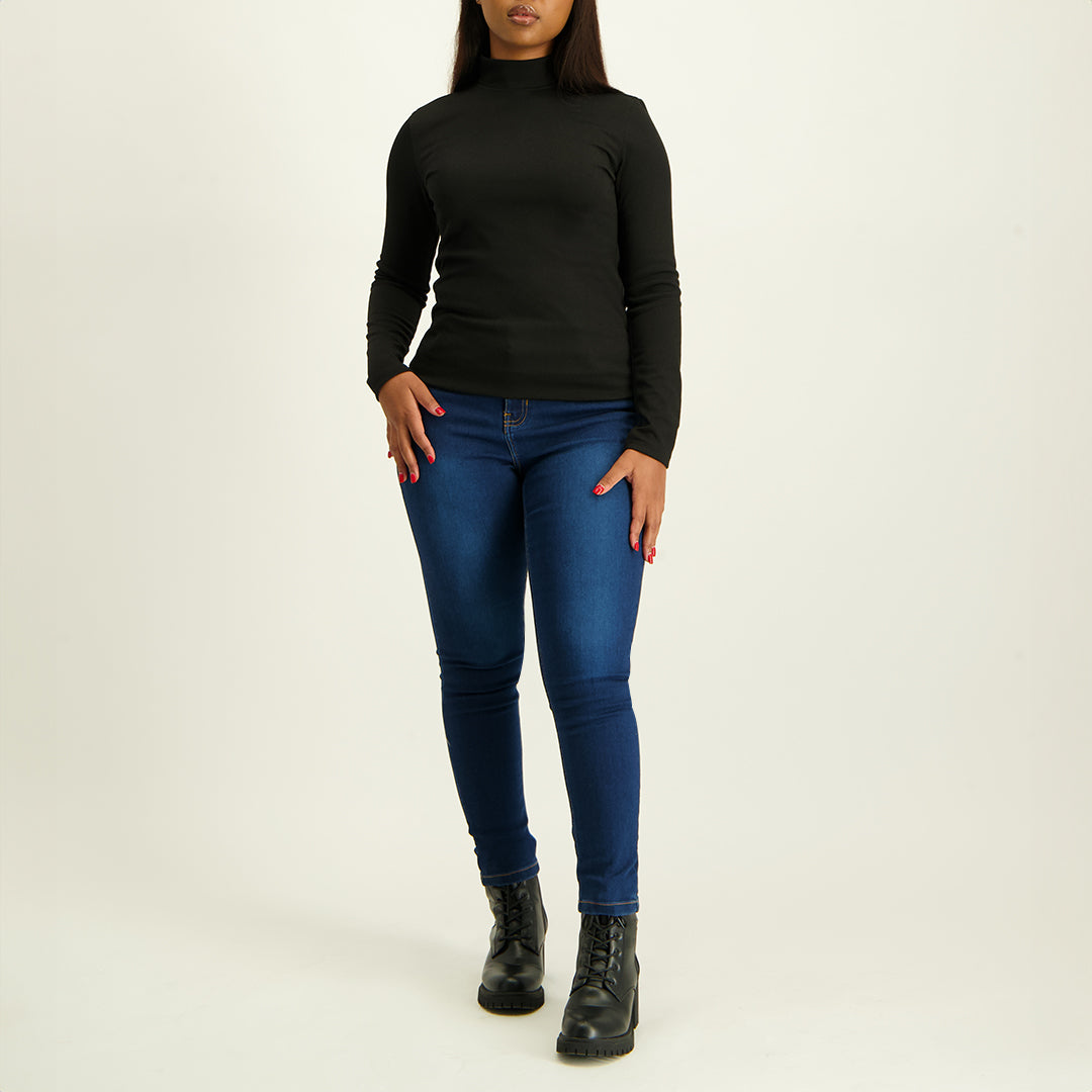 Black Turtle Neck Top