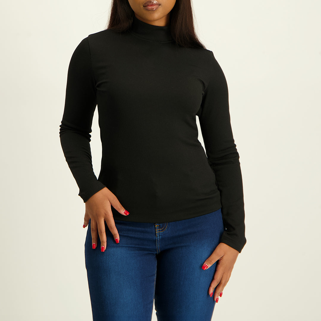 Black Turtle Neck Top