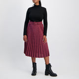 Cerise Pleated Skirt
