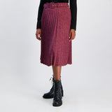 Cerise Pleated Skirt