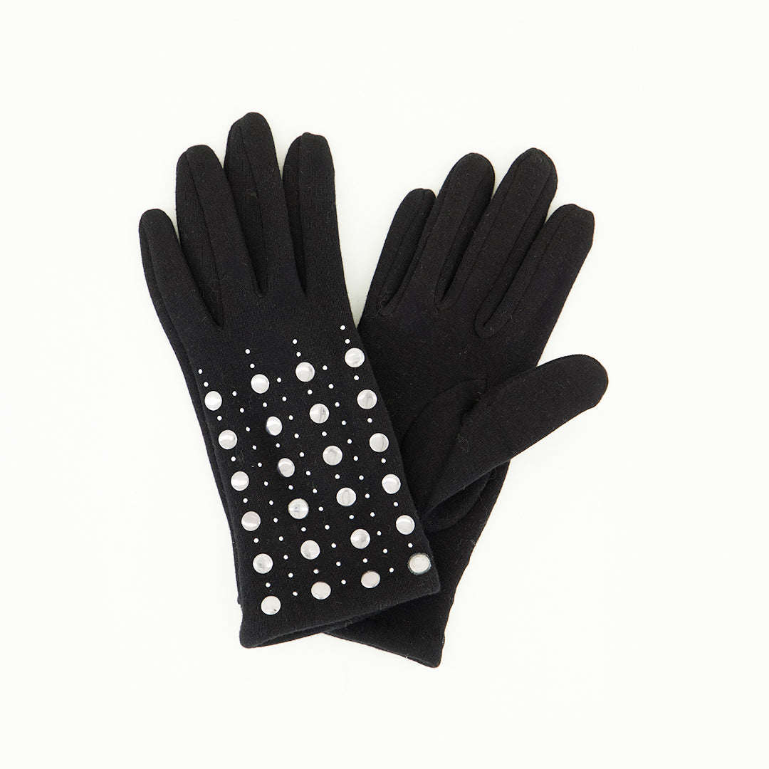 Knit Gloves.Silver Ingot Detail.