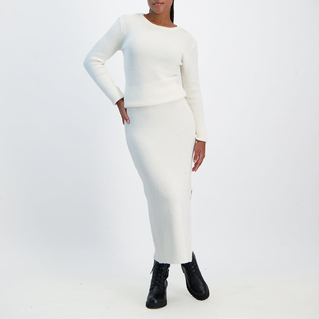 Cream Knit Skirt