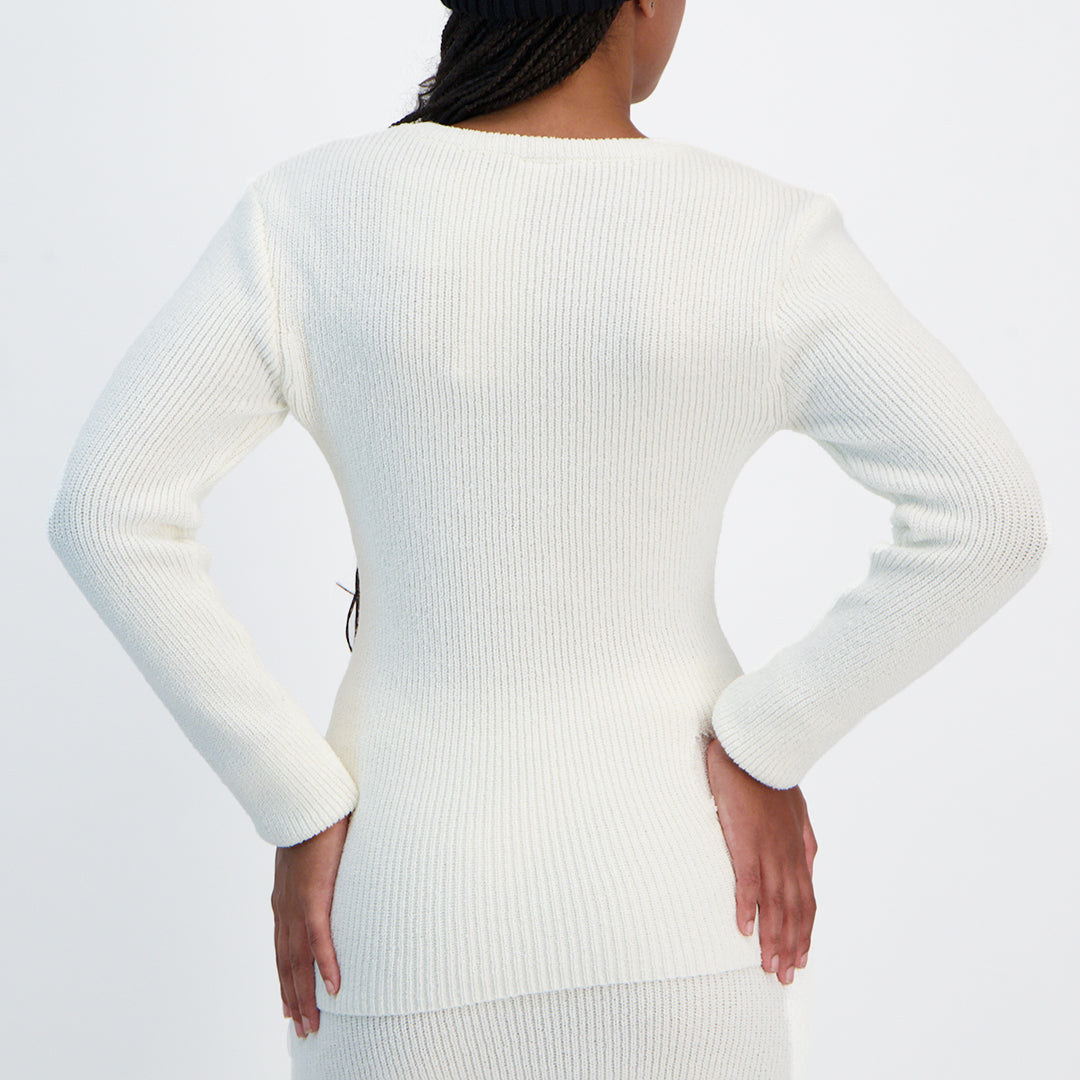 Cream Knit Top
