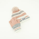 Striped Beanie And Glove Set.