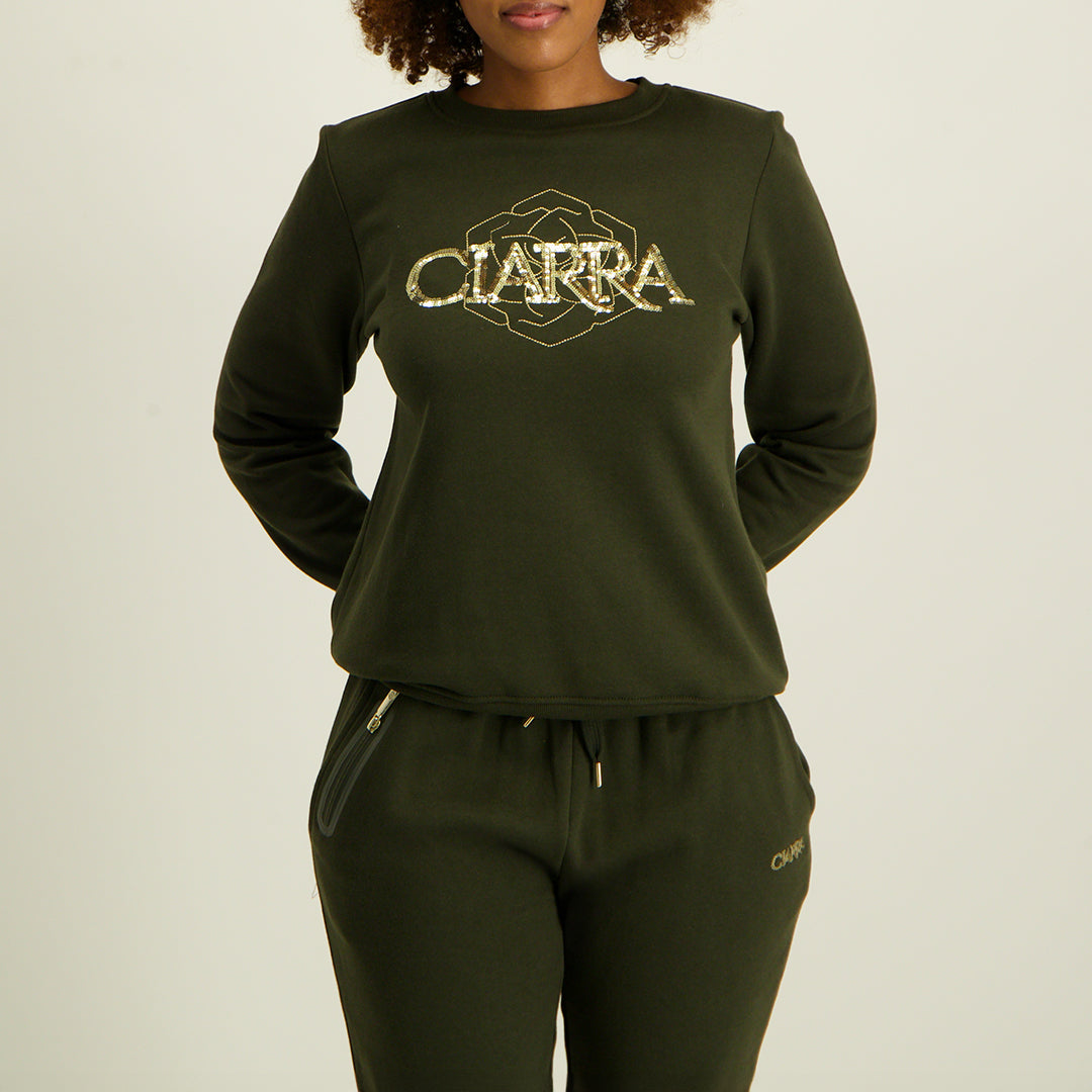 Ladies Olive Sweater