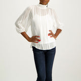 Ladies Ciarra White Lurex Blouse