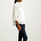Ladies Ciarra White Lurex Blouse