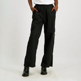 LADIES NOVA FASHION BLACK UTILITY WIDE LEG PANT