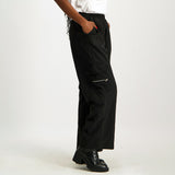LADIES NOVA FASHION BLACK UTILITY WIDE LEG PANT