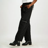 LADIES NOVA FASHION BLACK UTILITY WIDE LEG PANT