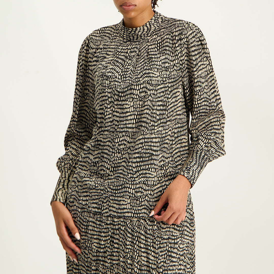 Ladies Black/Cream Blouse