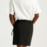 LADIES NOVA BLACK PLEAT WITH FRONT TIE SKIRT