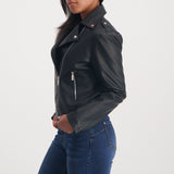 Ladies Black PU Jacket