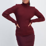 Polo Neck Knit Top