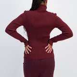 Polo Neck Knit Top