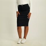 LADIES CIARRA DENIM SKIRT WITH SIDE ZIPS