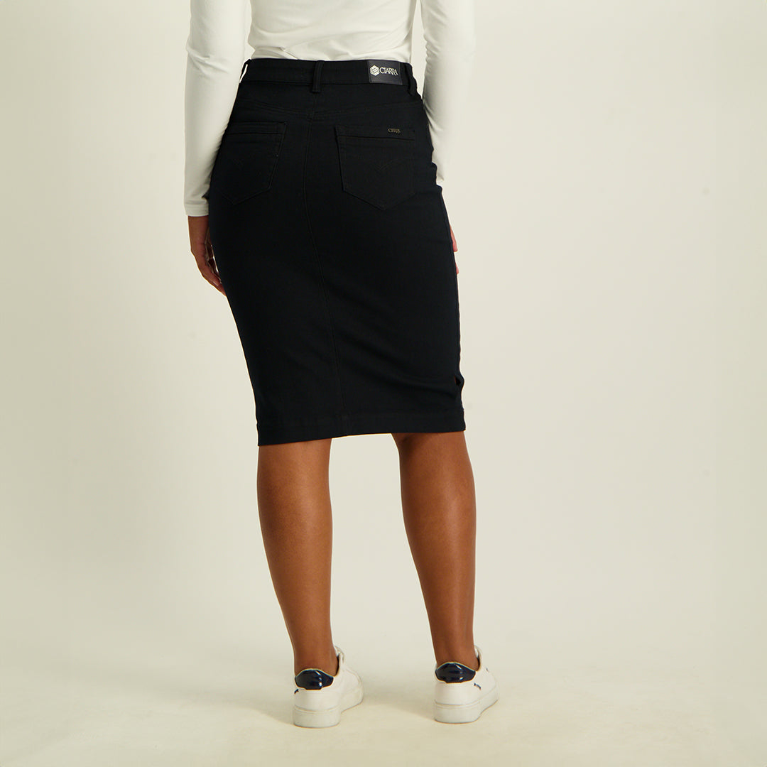 LADIES CIARRA DENIM SKIRT WITH SIDE ZIPS