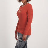 Ladies Rust Stripe 2 Pack Tops