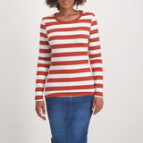 Ladies Rust Stripe 2 Pack Tops