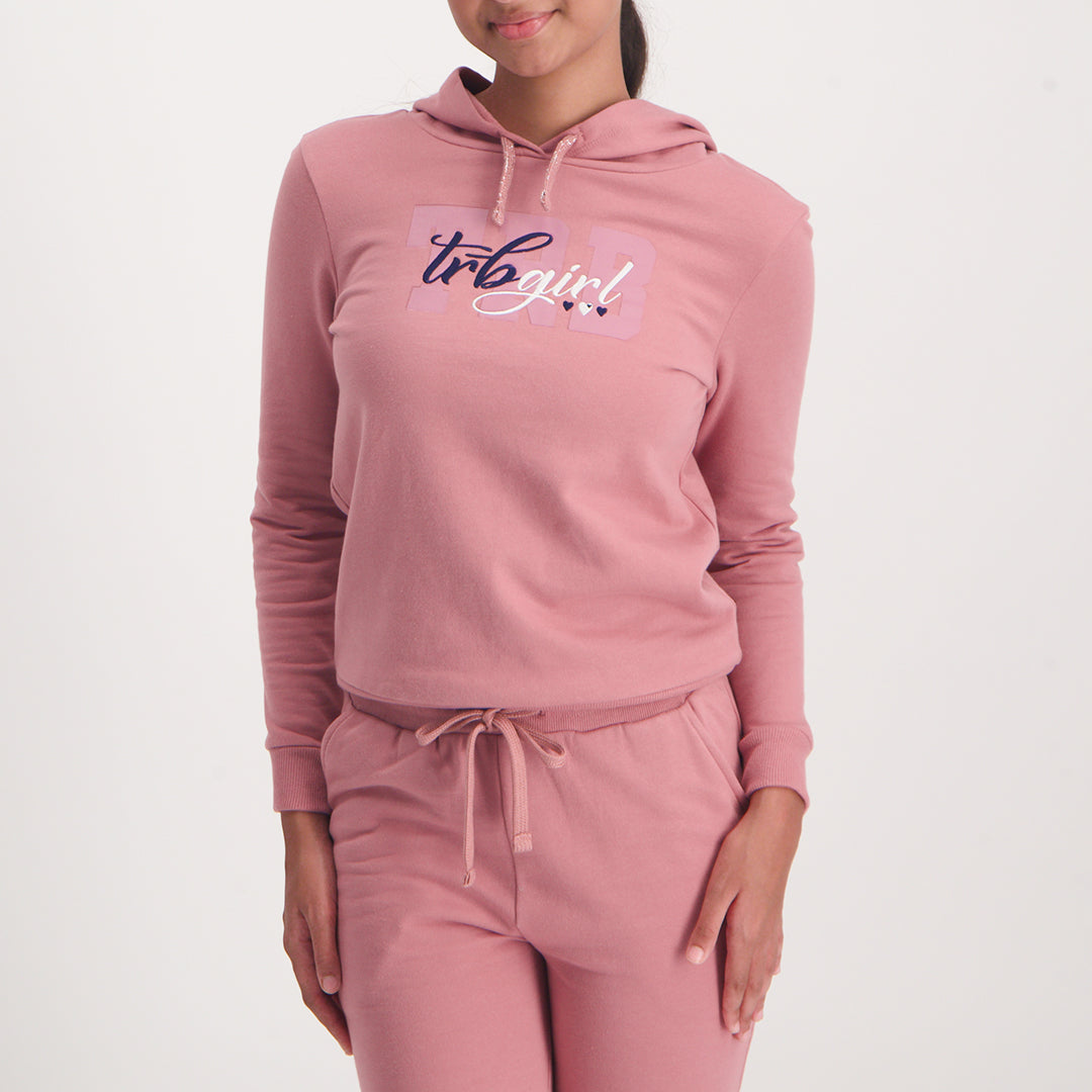 Girls Mauve Long Sleeve Hoody