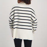 Ladies Cream/Black Stripe Top