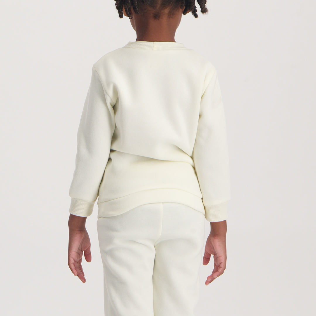 GIRLS ALORA CREAM SWEATER WITH PLACEMENT PRINT