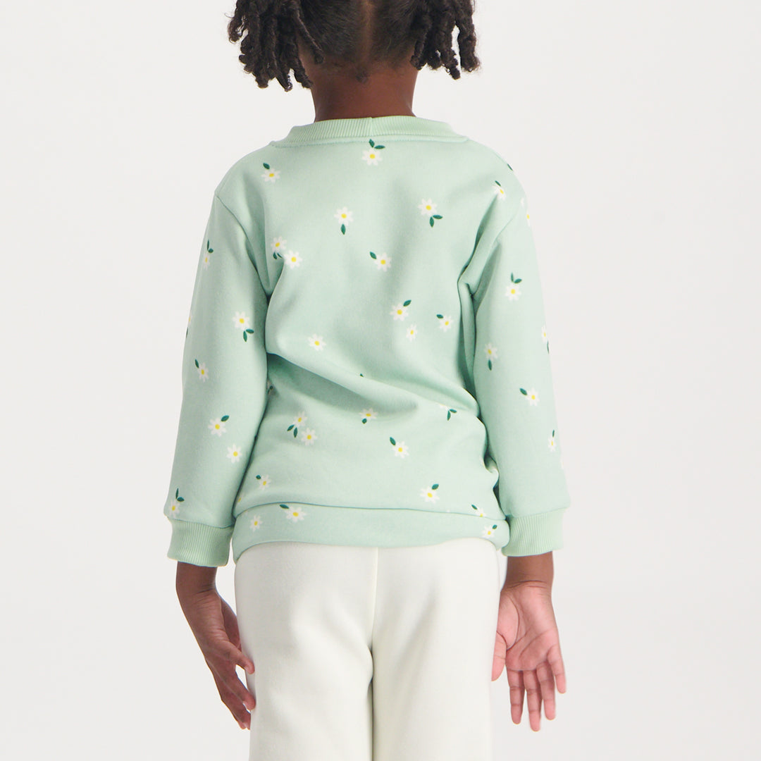 GIRLS ALORA CREAM SWEATER WITH PLACEMENT PRINT