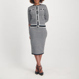 Ladies Black/White Lurex Skirt