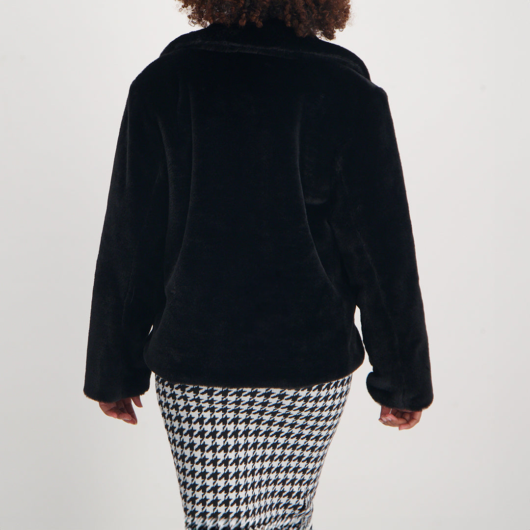 Ladies Black Fur Jacket