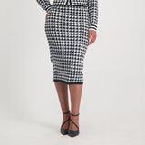 Ladies Black/White Lurex Skirt