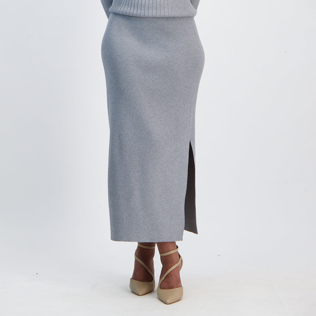 Lurex Rib Skirt