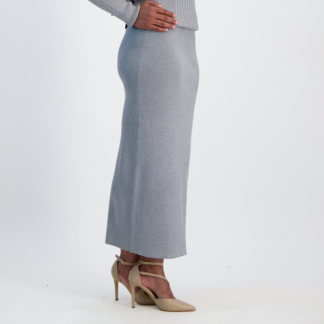 Lurex Rib Skirt