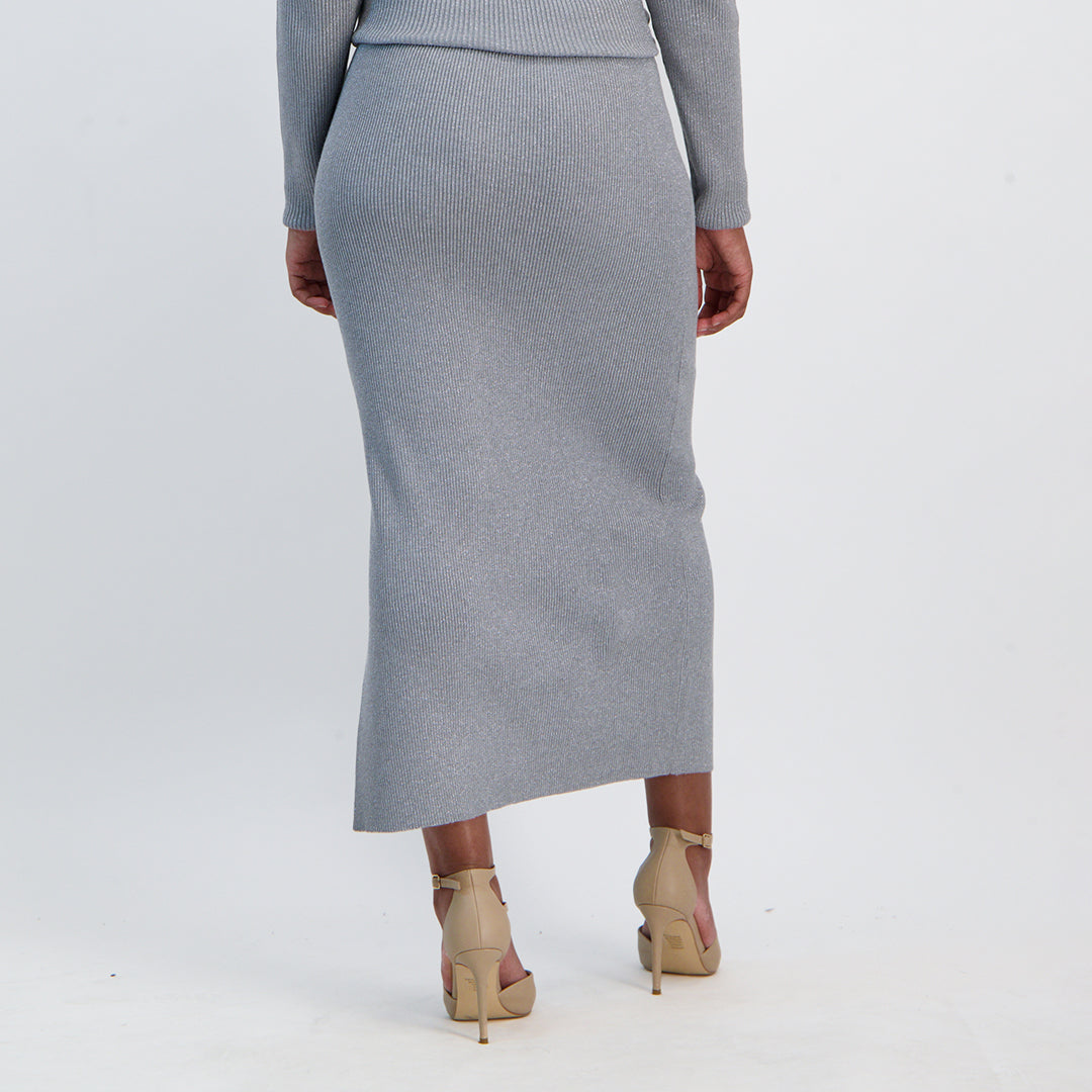 Lurex Rib Skirt