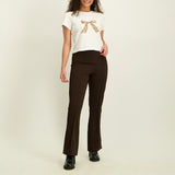LADIES NOVA FASHION OTTOMAN TWILL  PANT WITH SIDE SLIT DETAIL