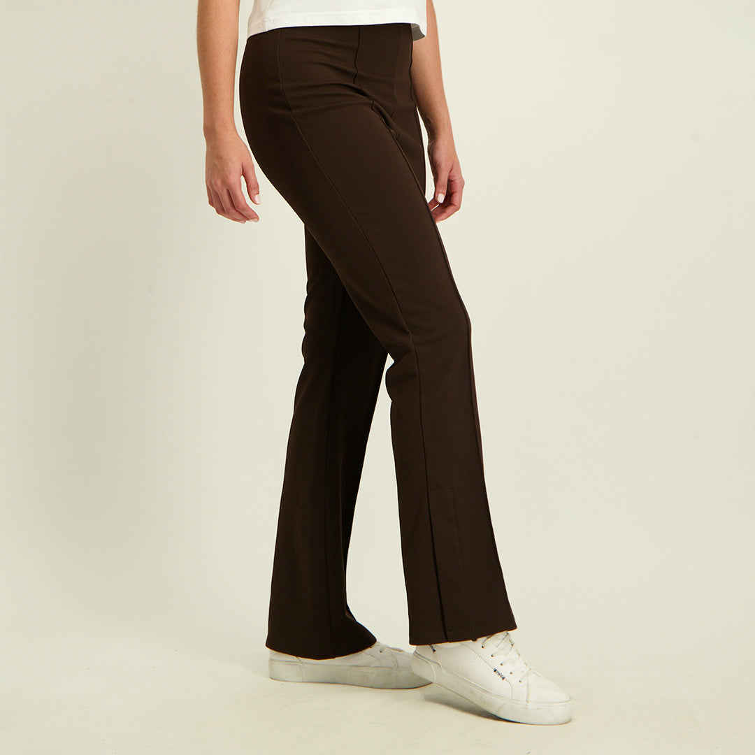 LADIES NOVA FASHION OTTOMAN TWILL  PANT WITH SIDE SLIT DETAIL