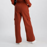 LADIES NOVA FASHION WIDE LEG CARGO FLEECE PANT