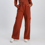 LADIES NOVA FASHION WIDE LEG CARGO FLEECE PANT