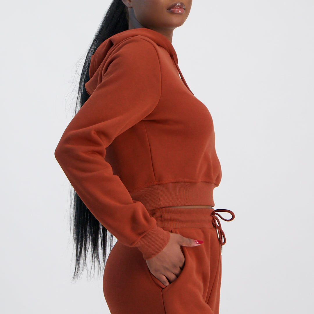 LADIES NOVA CROPPED PULLOVER HOODY