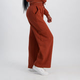 LADIES NOVA FASHION WIDE LEG CARGO FLEECE PANT