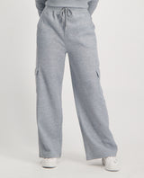 LADIES NOVA FASHION WIDE LEG CARGO FLEECE PANT