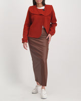 LADIES NOVA RUST 1 BUTTON  CAPE MELTON JACKET
