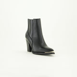 Block Heel Pointy Boot.Gold Trim Detail.