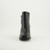 Block Heel Square Boot.Elastic Detail.