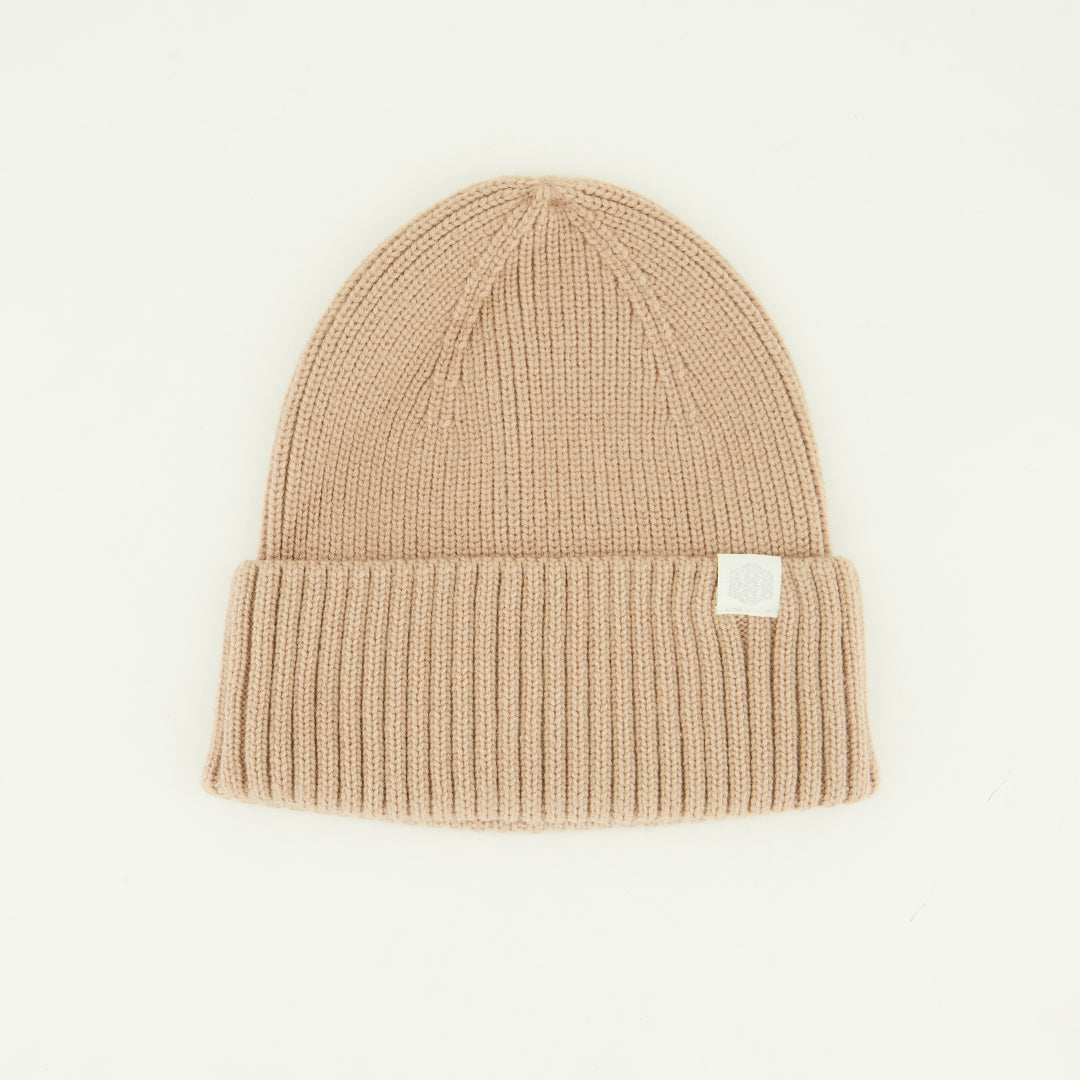 Ribbed Turn Up Core Beanie.Ingot Detail.