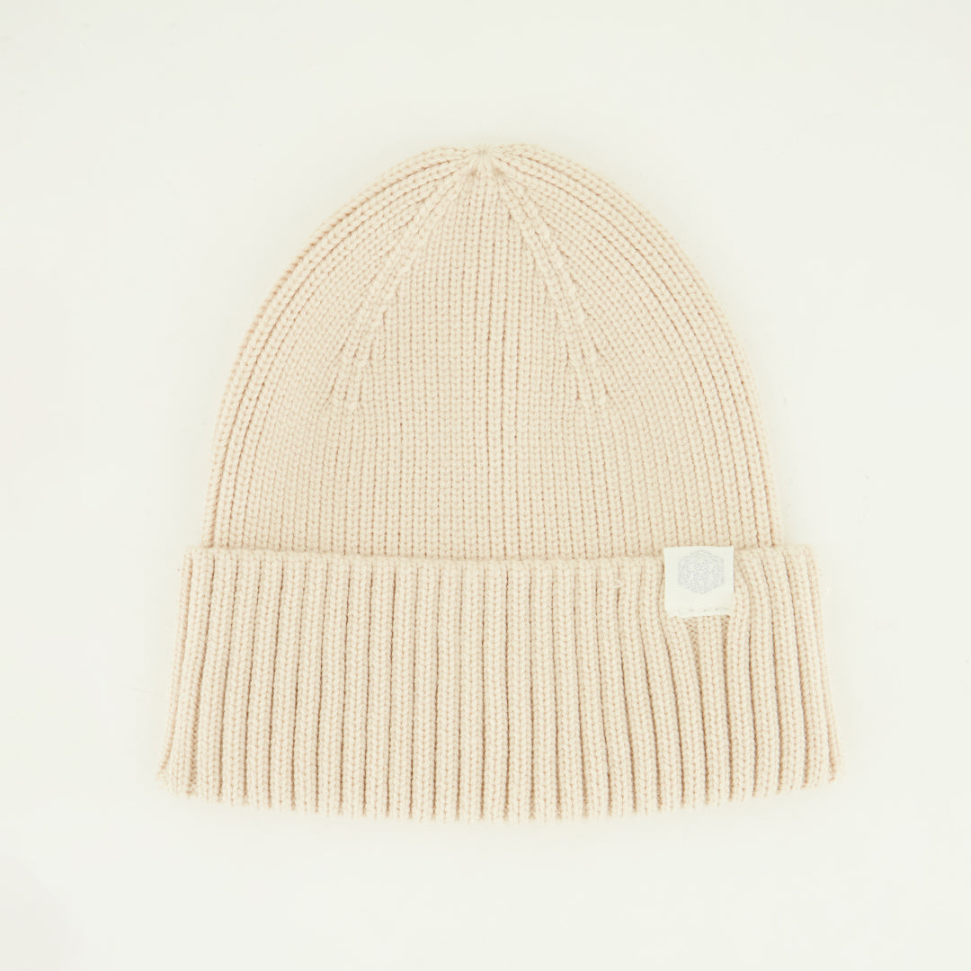 Ribbed Turn Up Core Beanie.Ingot Detail.